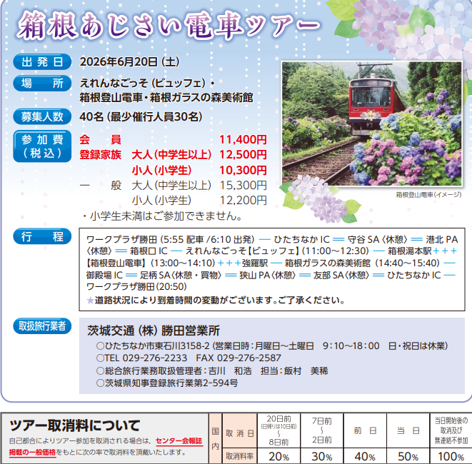 箱根あじさい電車ツアー